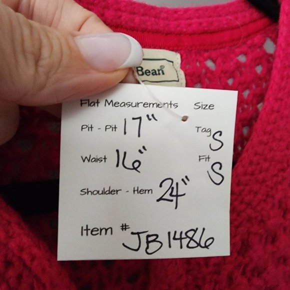 𝅺l.l Bean Pink Wool Angora Open Knit Cardigan Size S - Picture 11 of 12